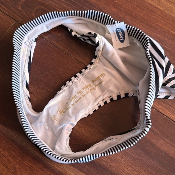 Old Navy Black and White Striped Bikini Bottom Size XS - Picture 4 of 6